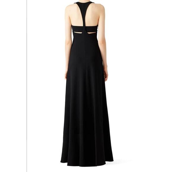 Derek Lam Women's Black Plunge Sleeveless Matte Jersey V-Neck Gown Dress Size 0 - Picture 2 of 14